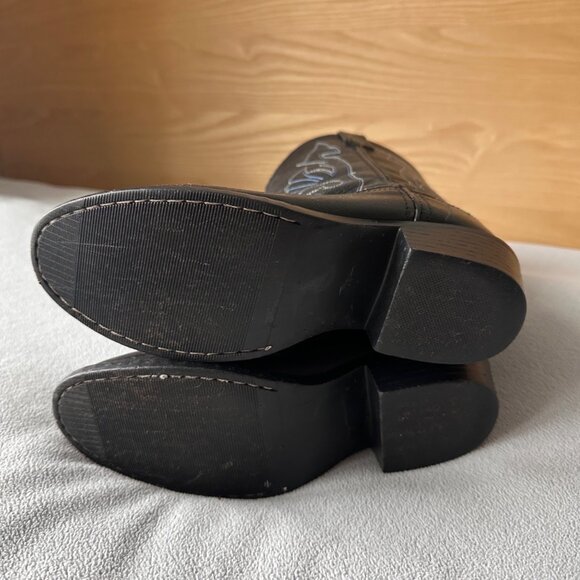 Smoky Mountain Boots Youth sz 3.5 Mid Calf Western Cowboy Black Leather - Picture 2 of 5